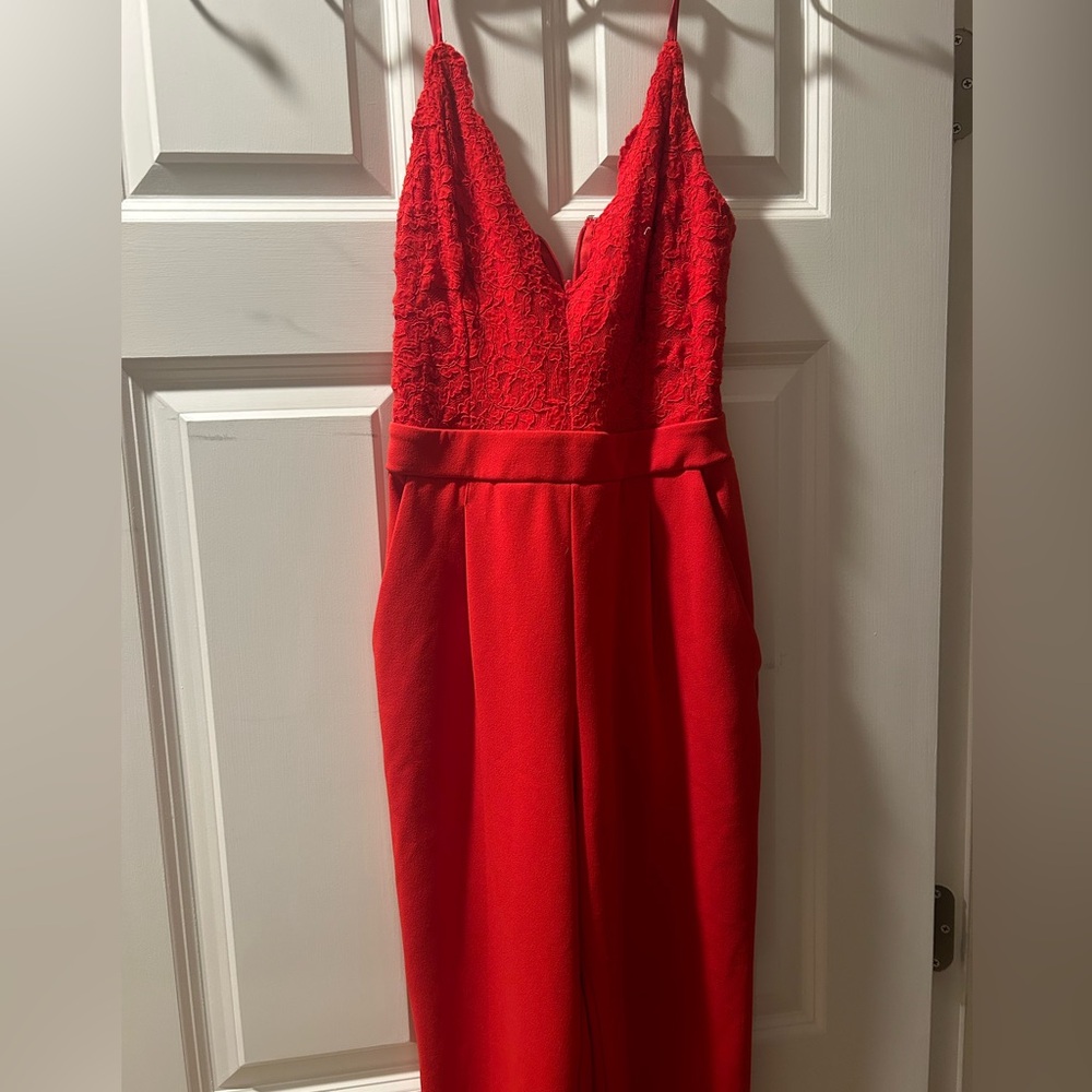 EXPRESS JUMPSUIT, XXS, with pockets, halter top strings,